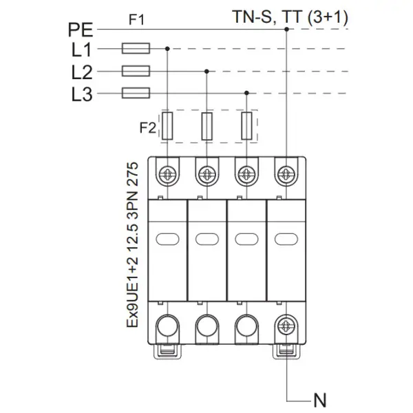 УЗИП NOARK Ex9UE1+2 1+2 (B+C) 50кА 275В AC 3P+N (103340) - фото №1 УЗИП NOARK Ex9UE1+2 1+2 (B+C) 50кА 275В AC 3P+N (103340) - фото №1