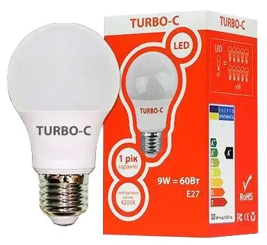 Світлодіодна лампа Elcor 534331 TURBO-С 9Вт Е27 4200К - фото №1