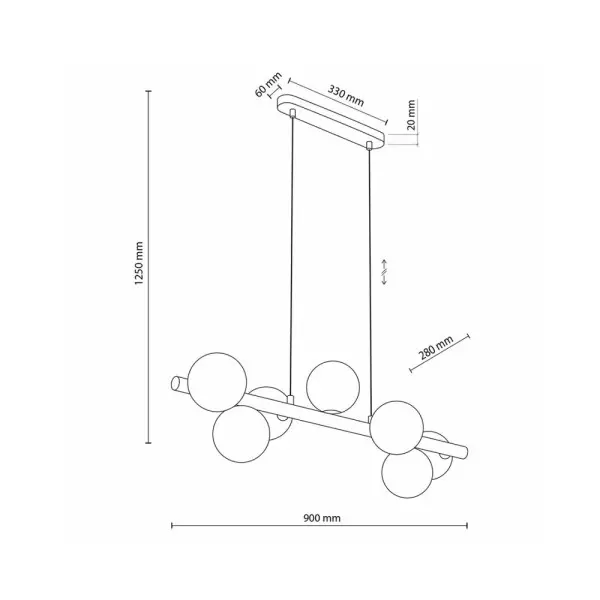 Подвесной светильник, люстра TK Lighting 5905 Estera G9 7x6W IP20 - фото №4