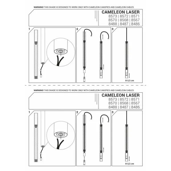 Абажур Nowodvorski 8488 Cameleon Laser 1000 G9 Wh - фото №4