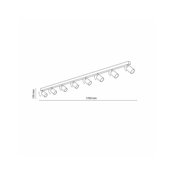 Светильник поворотный, спот TK Lighting 6879 Top GU10 8x10W IP20 Белый - фото №3