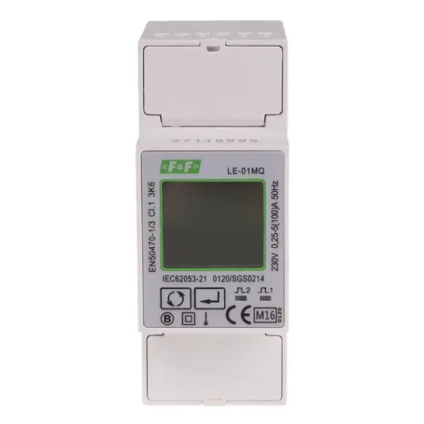 Однофазный счетчик электроэнергии F&F LE-01MQ 230В 100А - фото №1