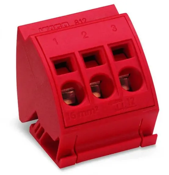 Сборная клеммная колодка Wago 812-113 16мм (красная)