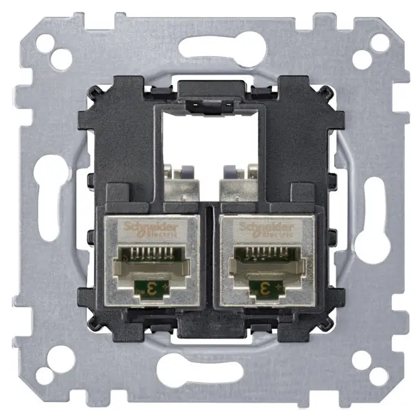 Механізм комп'ютерної розетки RJ-45 2-П cat.5е STP Merten, MTN4575-0012