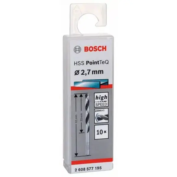 Свердла Bosch 2608577195 PointTeQ HSS 2,7мм (10шт) - фото №1