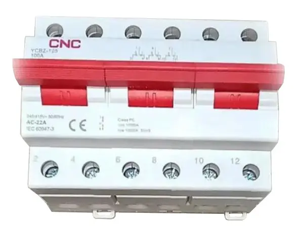 Модульний перемикач навантаження CNC YCBZ-125 3P 100A 1-0-2 240/415В (Б00045974)