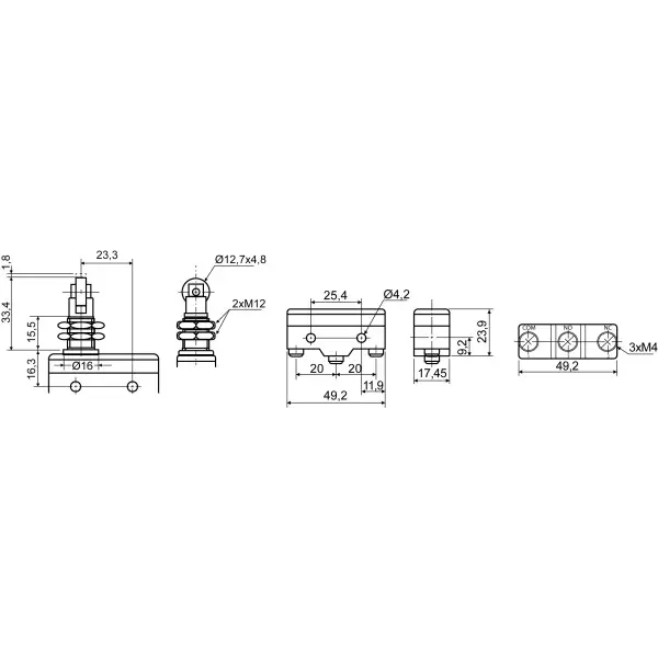 Конечный мини-выключатель Аско-Укрем Z-15GQ21-B (A0050040002) - фото №2