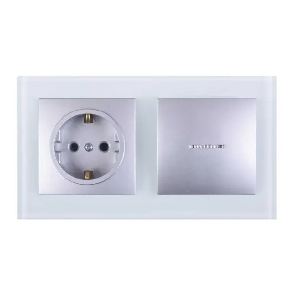 Рамка Nilson Alegra скло біле 2-на ( 25WH0092 ) - фото №1