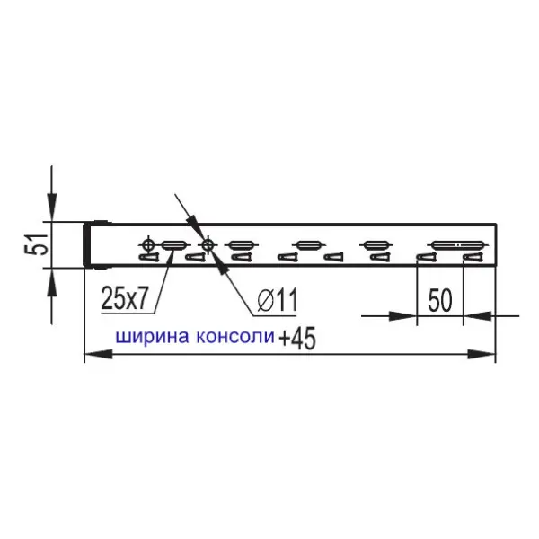 Консоль ML для проволочного лотка 500 мм DKC FC33834 - фото №3