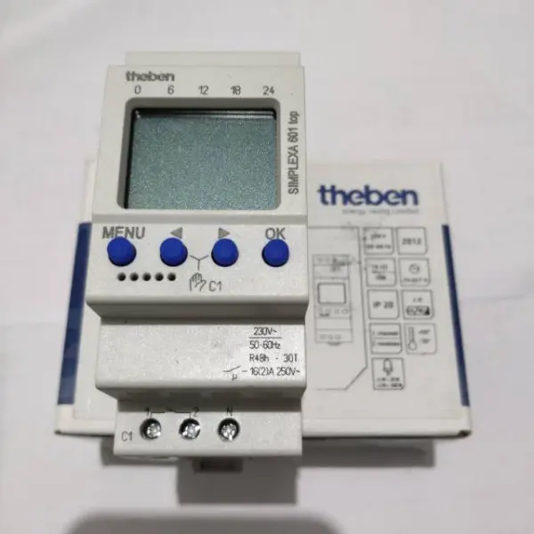 Цифровий таймер Theben SIMPLEXA 601 top із запасом ходу 48год 42 елементи пам'яті - фото №2
