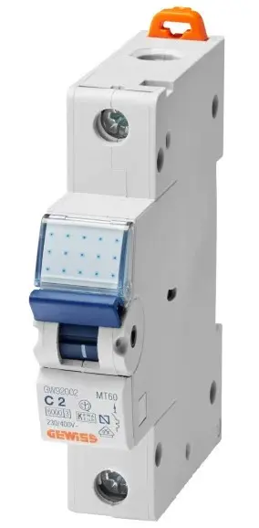 Автоматический выключатель GEWISS 1P C 2А 6кА (GW92002)