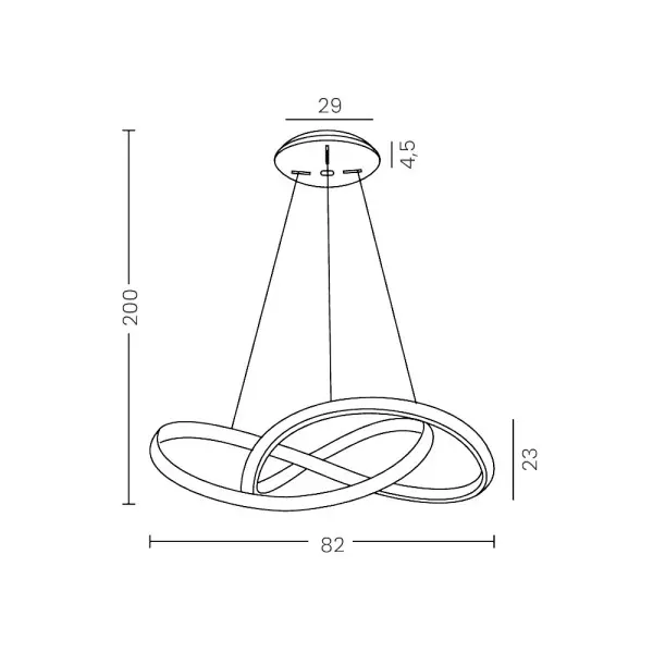 Подвесной светильник, люстра Azzardo AZ5096 Infinity LED 1x80W 3000K-4000K 4300Lm IP20 черный - фото №2