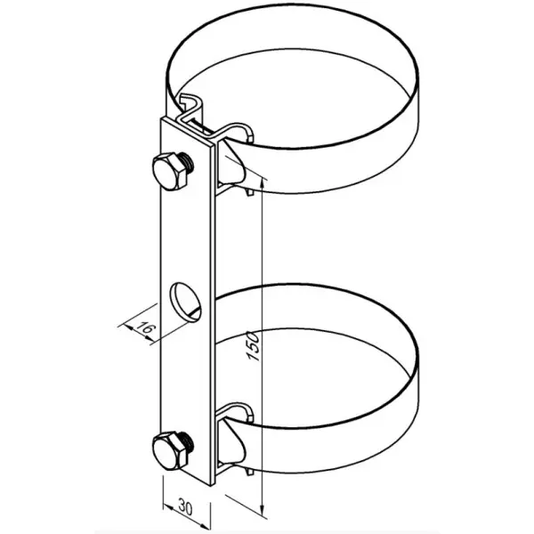 Подвійний хомут Leo Lightman Ø300 StZn/Ni (326333) - фото №2