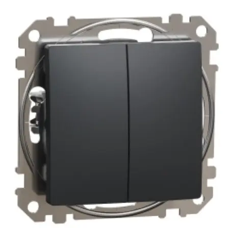 Кнопковий двоклавішний вимикач Schneider Electric Sedna Design & Elements чорний SDD114118