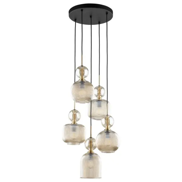 Подвесной светильник, люстра TK Lighting 11043 Sophia E14 5x10W IP20 янтарный Подвесной светильник, люстра TK Lighting 11043 Sophia E14 5x10W IP20 янтарный