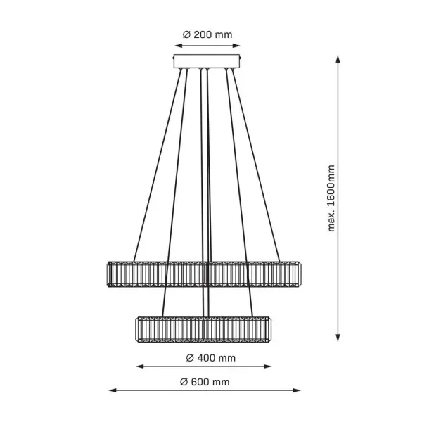 Люстра Goldlux 338266 Cristalia LED 2x43W 4000K 6400Lm IP20 золота - фото №2
