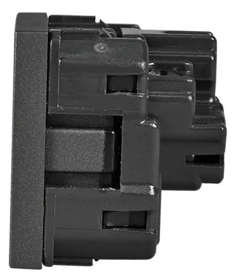 Механізм розетки ABB Zenit N2288 AN 2М із заземленням та захисними шторками (антрацит) - фото №2