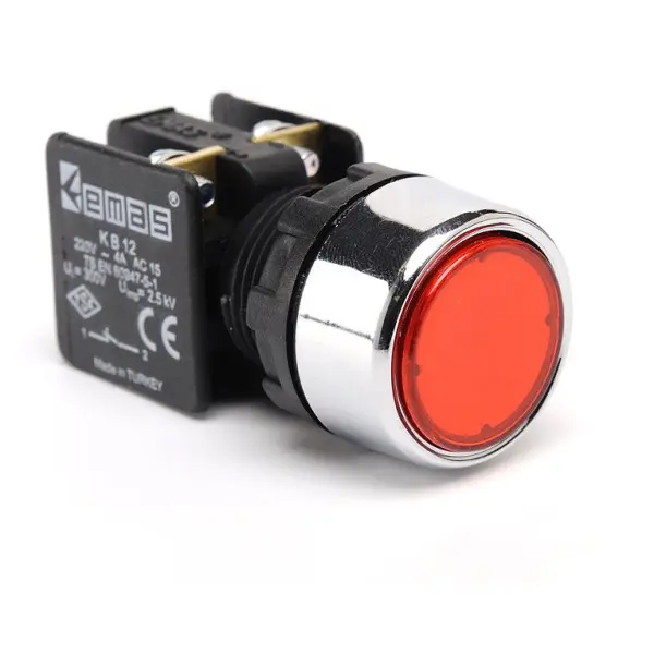 Нажимная кнопка EMAS KB12DK (1НЗ) красная