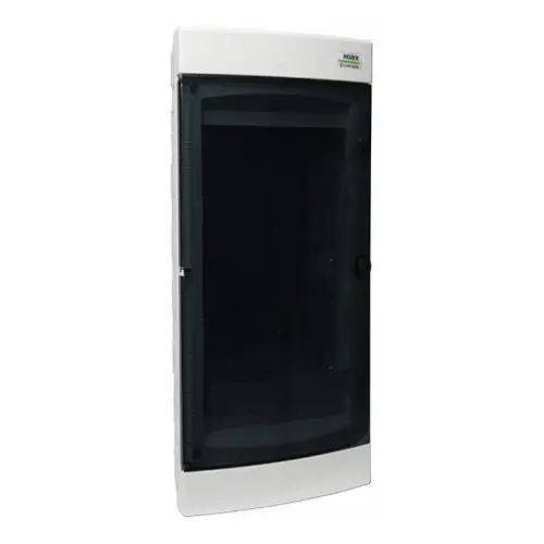 Телекомунікаційний щиток вбудованого монтажу NOARK PNF-MM 24T прозорі дверцята 24м 2 ряди (113419)