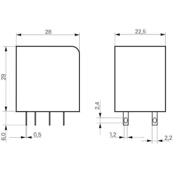 Миниатюрное реле Schrack PT270024 24В DC 12А - фото №1 Миниатюрное реле Schrack PT270024 24В DC 12А - фото №1