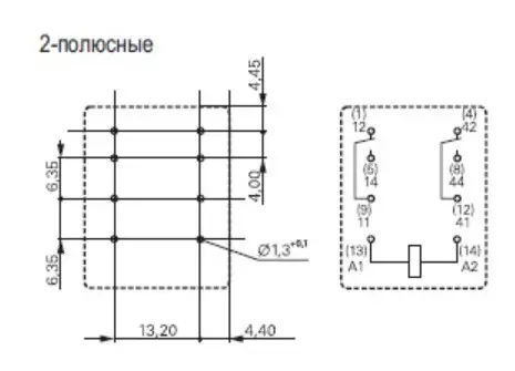 Миниатюрное реле Schrack PT270024 24В DC 12А - фото №2 Миниатюрное реле Schrack PT270024 24В DC 12А - фото №2
