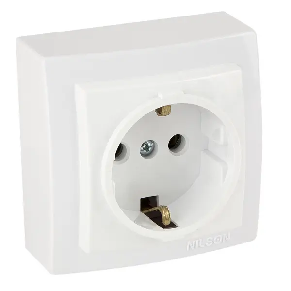 Розетка Nilson Themis біла 1-на з заземленням ( 26111017 )