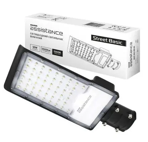 Світлодіодний консольний світильник Maxus assistance Street Basic 50Вт 850 GR (MAST-BSC-050-GR) - фото №3