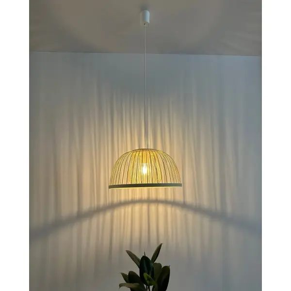 Підвісний світильник, люстра Nowodvorski 11158 Krabi E27 1x25W IP20 бежевий - фото №3
