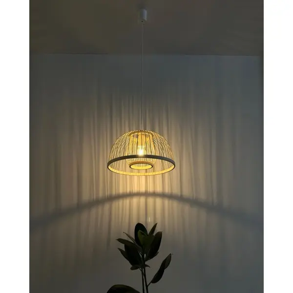 Підвісний світильник, люстра Nowodvorski 11158 Krabi E27 1x25W IP20 бежевий - фото №4