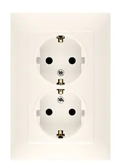 Подвійна розетка Kontakt Simon Simon 10 CGSZ2/41 із заземленням Schuko (кремовий)