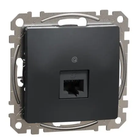 Комп'ютерна розетка Schneider Electric Sedna Design & Elements RJ45 кат. 6 STP чорна SDD114461