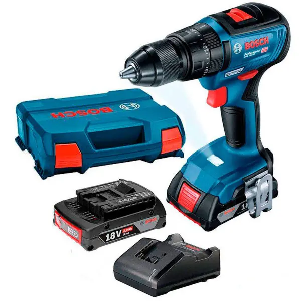 Ударный шуруповерт-дрель Bosch Professional GSB 18V-50 18В 2х20Ач ЗУ GAL 18V-20 L-Case (06019H5100) - фото №1