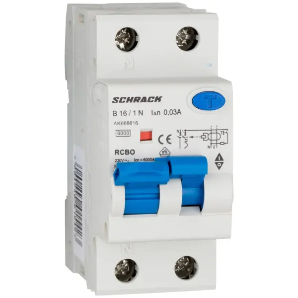 АВДТ Schrack AK668616 6кА 16А 30мА 1P+N х-ка B Тип A