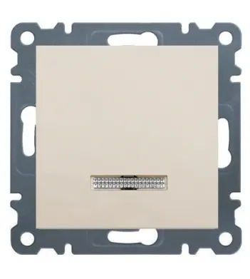 Вимикач 1-клавішний з підсвічуванням, WL0211 Lumina-2, кремовий, Hager