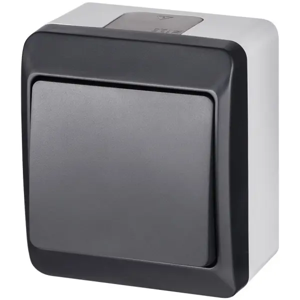 Одноклавишный выключатель Elektro Plast 0331-7 Hermes IP44 антрацит Одноклавишный выключатель Elektro Plast 0331-7 Hermes IP44 антрацит