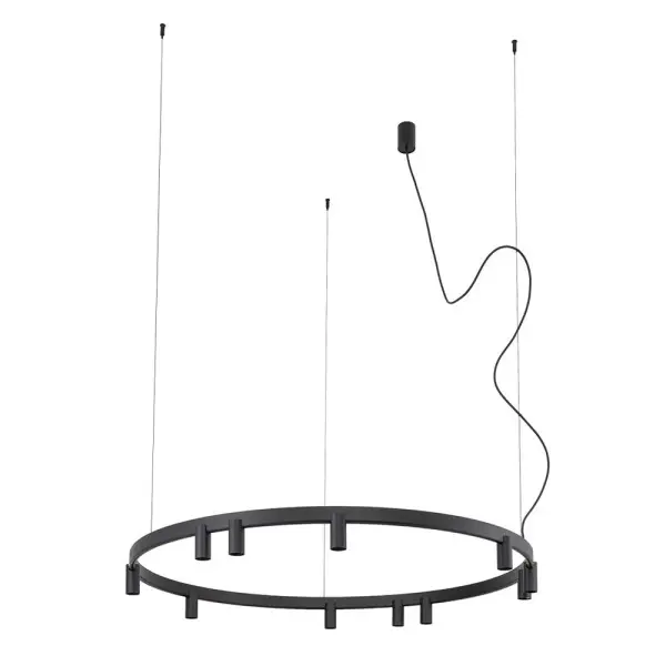 Люстра Nowodvorski 12288 Fourty Round GU10 R35+LED 11+6x10W+9W 3000K 710Lm IP20 чорна