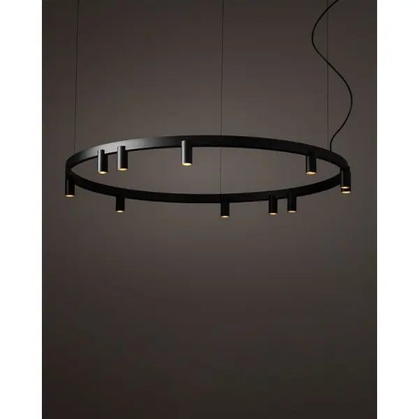 Люстра Nowodvorski 12288 Fourty Round GU10 R35+LED 11+6x10W+9W 3000K 710Lm IP20 чорна - фото №1