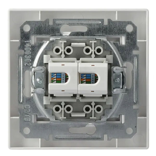 Розетка комп'ютерна RJ45 кат.5е UTP подвійна біла Asfora, EPH4400121 - фото №4 Розетка комп'ютерна RJ45 кат.5е UTP подвійна біла Asfora, EPH4400121 - фото №4