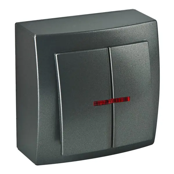 Вимикач Nilson Themis антрацит 2кл з підсвіткою ( 26161004 )