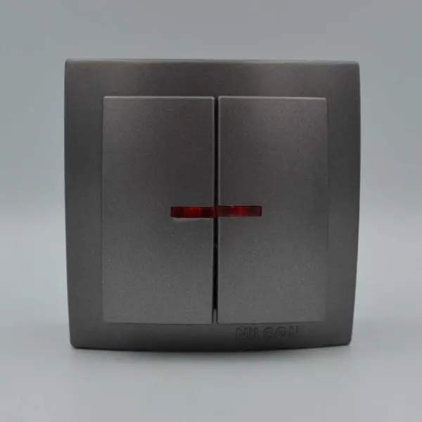 Вимикач Nilson Themis антрацит 2кл з підсвіткою ( 26161004 ) - фото №1