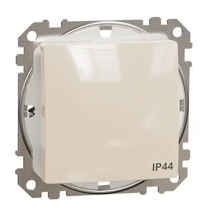Одноклавішний перемикач Schneider Electric Sedna Design & Elements з кришкою IP44 бежевий SDD212106