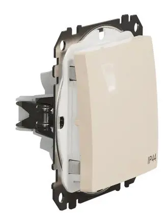 Одноклавішний перемикач Schneider Electric Sedna Design & Elements з кришкою IP44 бежевий SDD212106 - фото №1