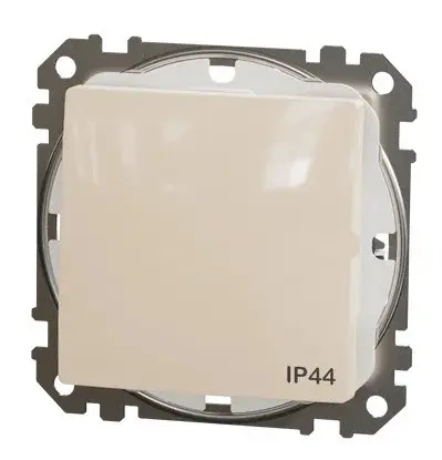 Одноклавішний перемикач Schneider Electric Sedna Design & Elements з кришкою IP44 бежевий SDD212106 - фото №4