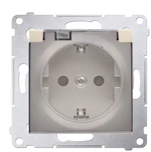 Електрична розетка Kontakt Simon Simon 54 Premium DGSZ1BZ.01/44A IP44 із заземленням шторками та прозорою кришкою (золото)