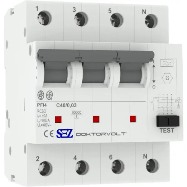 Диф автомат SEZ PFI4 C 40A/0,03A (PFI4C_40A/0,03A) Диф автомат SEZ PFI4 C 40A/0,03A (PFI4C_40A/0,03A)