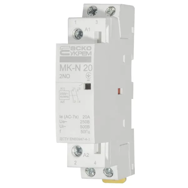Модульный контактор Аско-Укрем MK-N 2P 20A 2NO (A0040030024) - фото №3 Модульный контактор Аско-Укрем MK-N 2P 20A 2NO (A0040030024) - фото №3