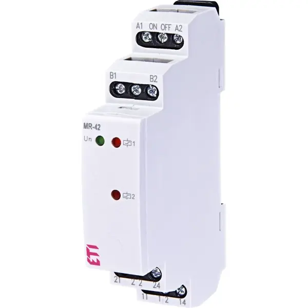 Импульсное реле с функцией «память» ETI 002470008 MR-42 UNI 12-240V AC/DC (2x16A AC1) Импульсное реле с функцией «память» ETI 002470008 MR-42 UNI 12-240V AC/DC (2x16A AC1)