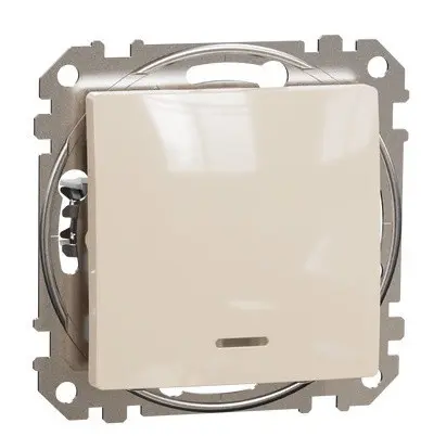 Переключатель Schneider Electric Sedna Design & Elements с подсветкой бежевый SDD112106L