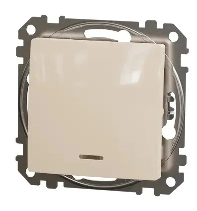 Переключатель Schneider Electric Sedna Design & Elements с подсветкой бежевый SDD112106L - фото №4