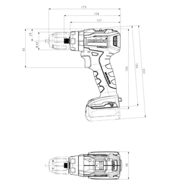 Акумуляторний ударний дриль-шуруповерт Metabo PowerMaxx SB 12 BL 12В з безщітковим двигуном (601046850) - фото №1